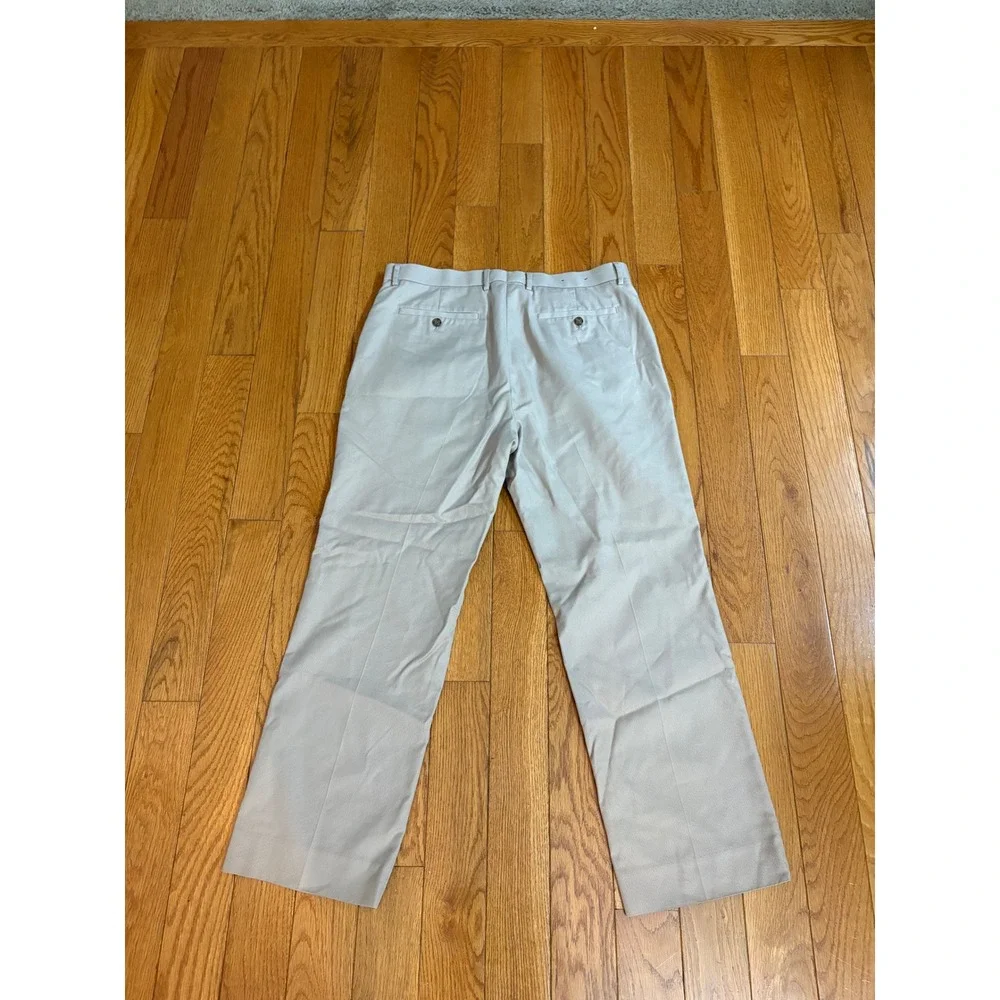 Banana Republic Mens 34x30 Tailored Slim Fit Non-Iron Khaki Tan Dress Pants